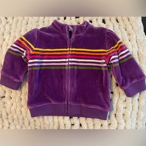 Vintage Baby GAP Purple with Stripes Zip-Up Jacket Size 3-6 Months Pre Owned